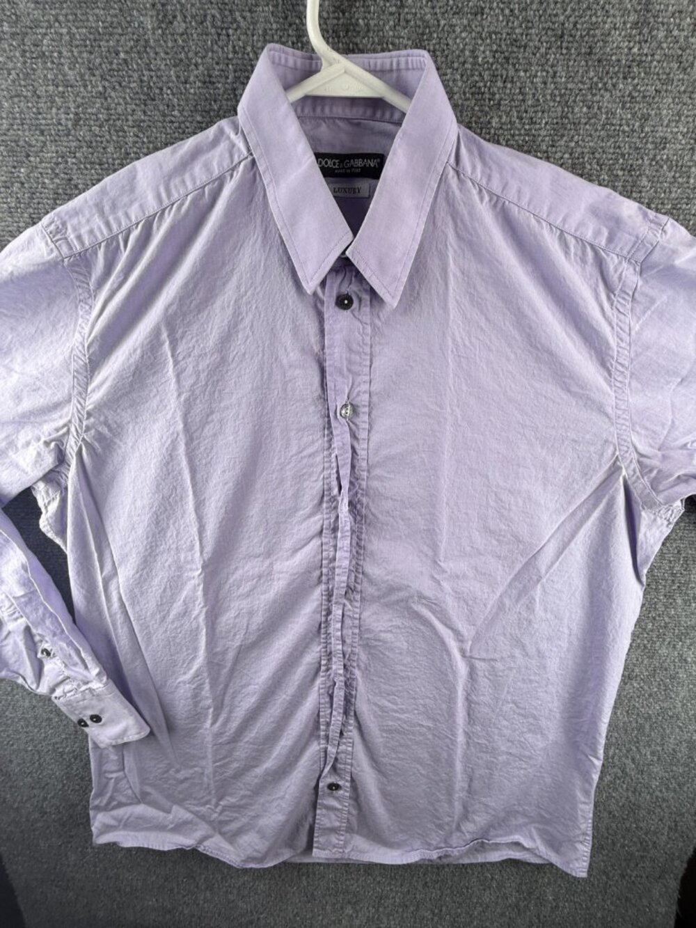 Dolce & Gabbana Luxury Italy 16.5 (42) Button Up Shirt Purple Long Sleeve Cotton